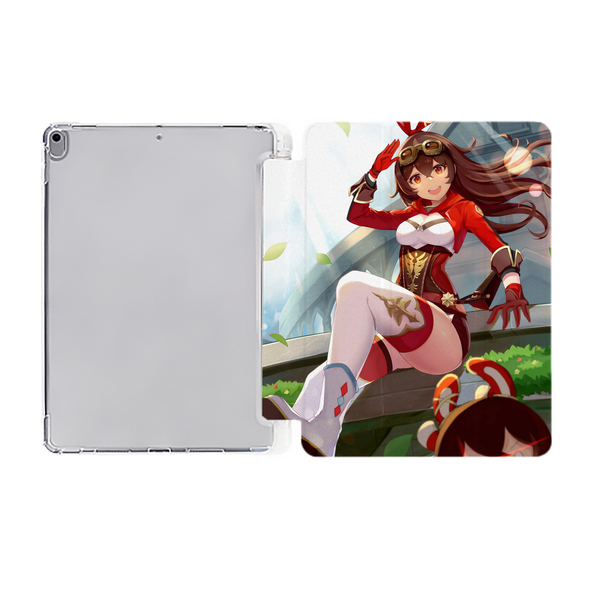 げんし神 genshin IPad ケース ペン収納付き 三つ折りスタンド PUレザー×シリコン 対応機種9.5/10.5/10.9インチ